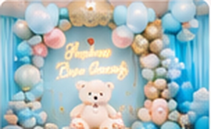 Demo image of a baby shower setup in blue