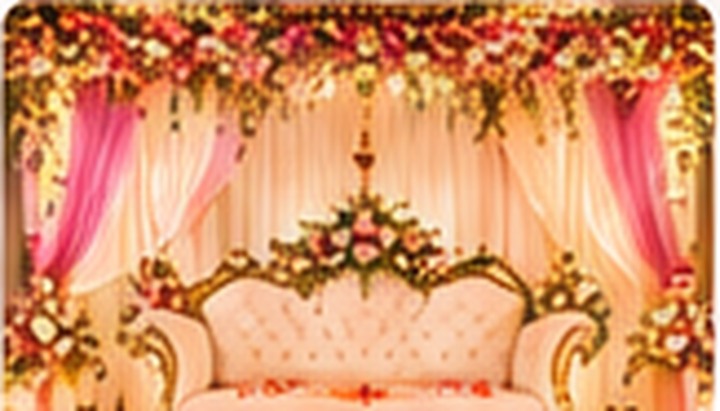 Demo image of a floral wedding decor setup