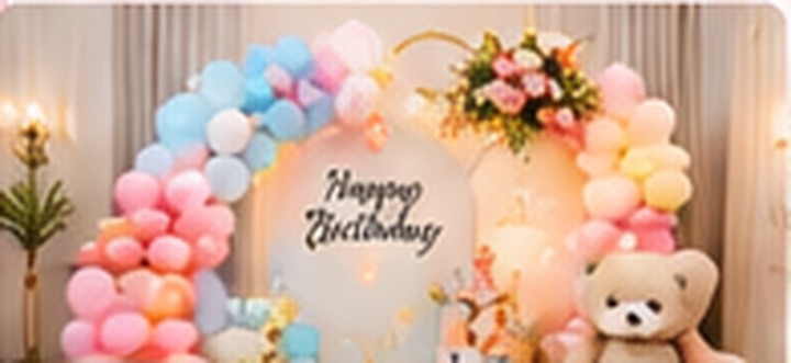 Demo image of pink balloon birthday decoration