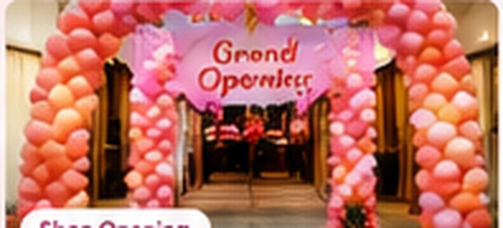 Demo image of a shop opening balloon decoration